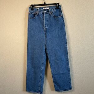 Levis Premium Womens Ribcage Straight High-Rise Denim Jeans Size 26, 27in inseam